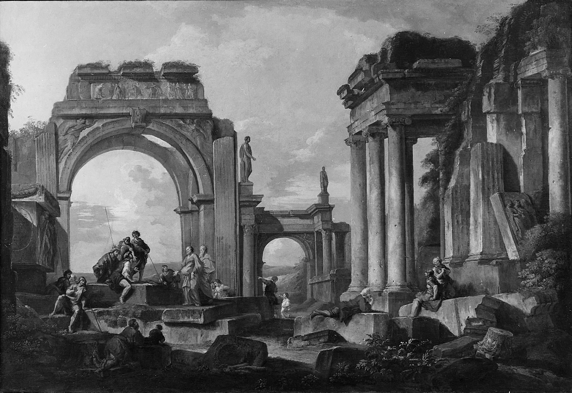 Paesaggio con rovine architettoniche antiche - Galleria degli Uffizi, Firenze